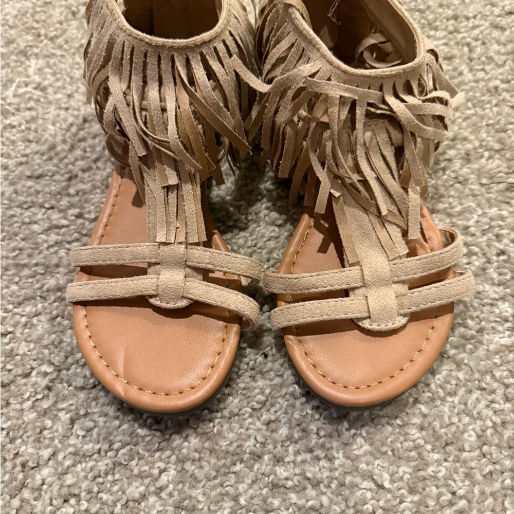 Fringe Tan Sandals